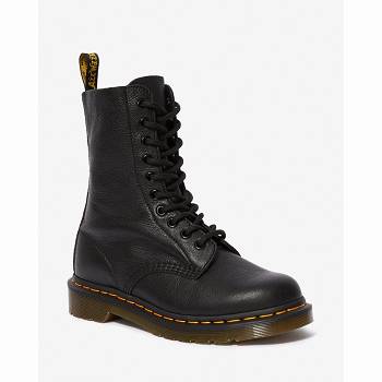 Dr Martens 1490 Virginia Kožené Mid Calf - Cierne Cizmy Damske, DR0258